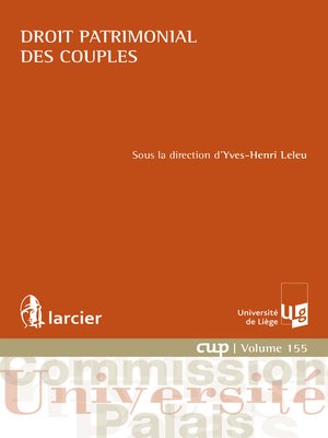 cover image of Droit patrimonial des couples